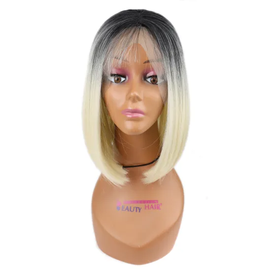 Ombre 2 tone Long Curly Wave Hair Wigs Corn Perm Fluffy Synthetic Wigs Fiber Female Wigs