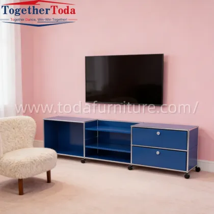 Modern Metal TV Sideboard with Storage for Living Room