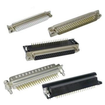 DB62 D-Sub Connector 62P Straight Bend HDR62 Black Gold Plated HDP62 Three Row Pin Connector