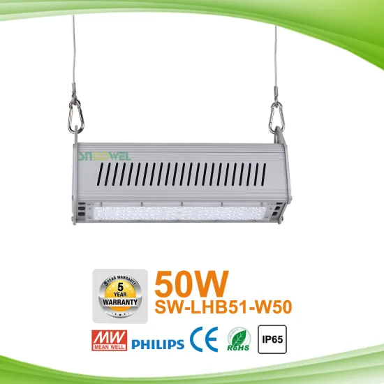 Professional warehouse dimmable high bay light 30*70 degree 50W led linear high bay light
