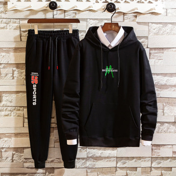 Custom designed men's polyester hooded sweatshirt suits