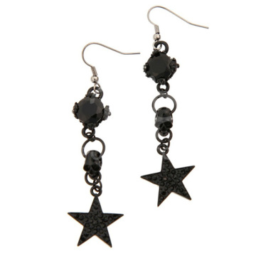Gothic star drop earring gun black earring1