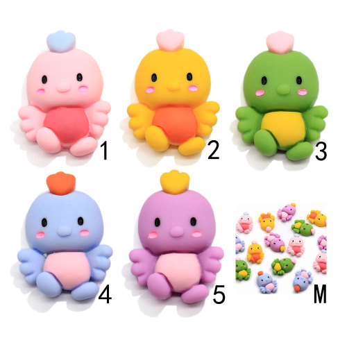 Resin Craft Kawaii Birds Multi Colors Cartoon Animal Artificial Charms Diy Keychain Art Decor Flat Back Cabochon Beads