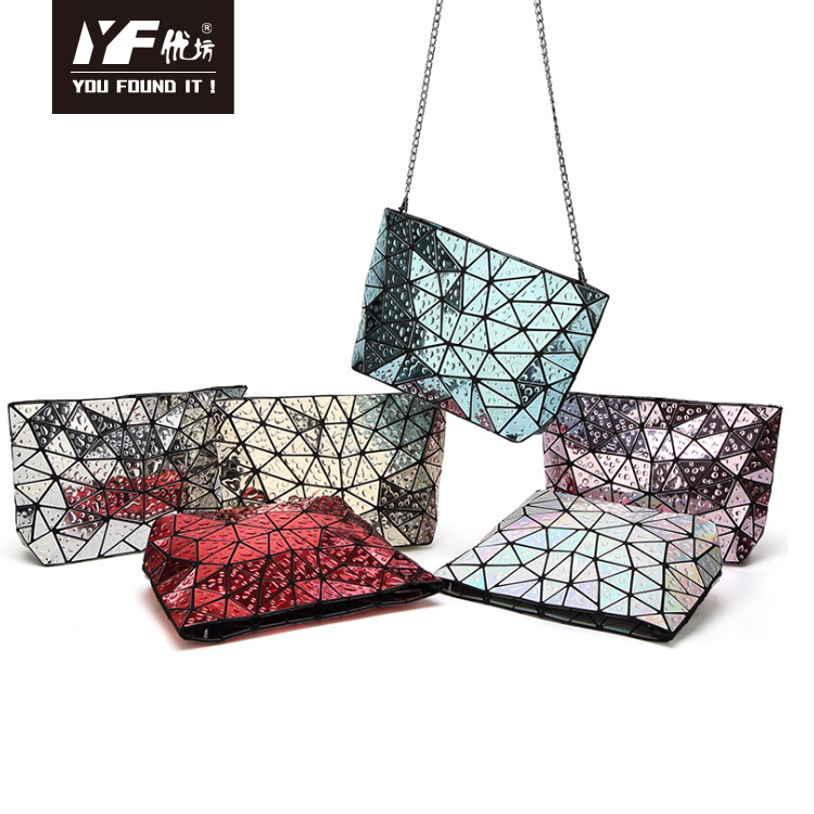 Geometric waterdrop chain handbag for women makeup bag