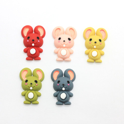 100Pcs / Pack New Popular Kawaii Cartoon Animal Mouse Resin Flat Back Cabochons Εξωραϊσμός Αξεσουάρ Hair Bows Center DIY