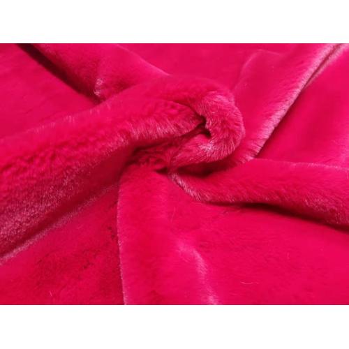 100% tissu de tricot de cheveux de vison semblable à un lapin en polyester