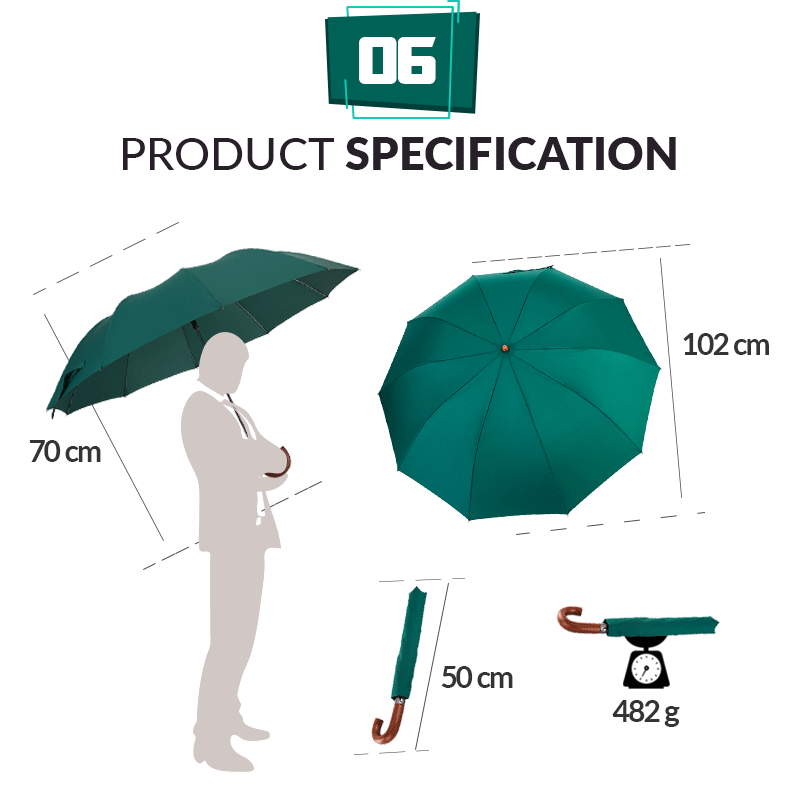 mens umbrella wooden handle