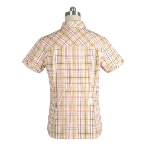 Hohe Qualität billig 100 Baumwollplaid-T-Shirt