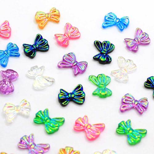 Brilliant Bowknot Flatback Resin Cabochon Bow Tie Shape Diy Phone Case Embellishment Holiday Decoration Kids Slime Art Deco