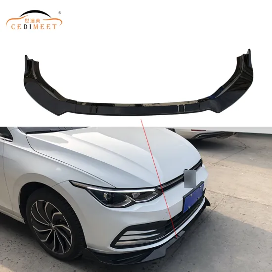 Gloss Black Auto Parts Body Kit - Front Spoiler Splitter Lip Bumper for Golf 8 2021