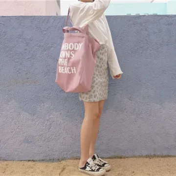 Customized Woman Shopping Large Canvas Shoulder Bag