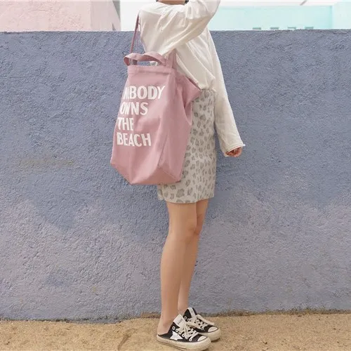 Customized Woman Shopping Large Canvas Shoulder Bag