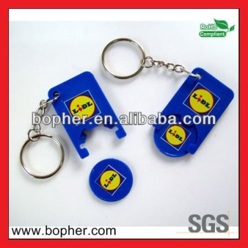 top sale mini supermarket cart coin keychain