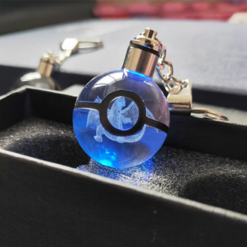 Custom LED Pokemon Keychains with Laser Engraving for Business Gifts