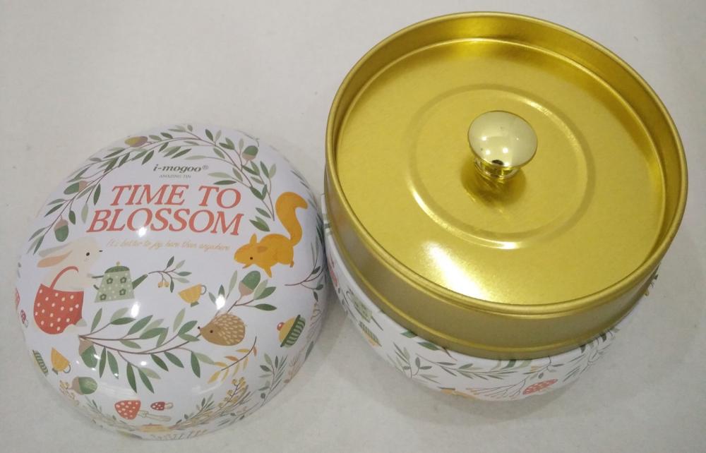 Round Tin Box Metal Tin for keeping Tea