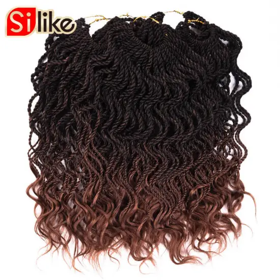 Synthetic crochet braids Hair Extensions 14Inch 35 stands Wholesale curly senegalese twist hair with wavy ends Curly Crochet