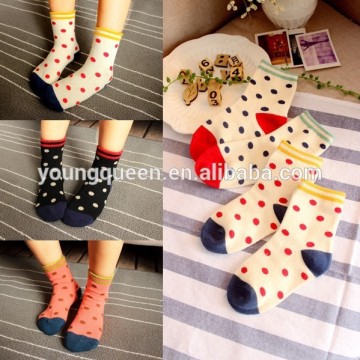 HW167 Children's socks cute candy colored dots wave point cotton socks