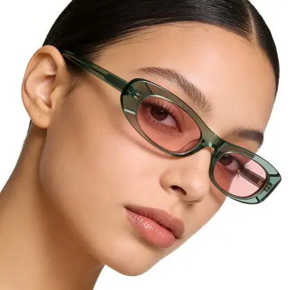 Low MOQ Y2K Transparent Frame Acetate Sunglasses