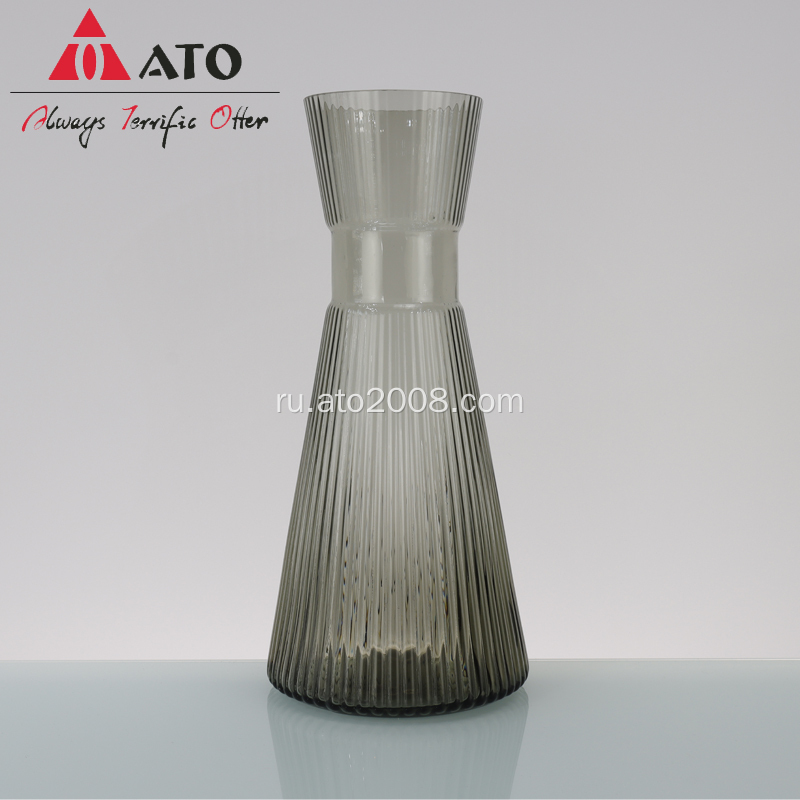 Европейский стиль домашний декор цветочный серый стеклянный стекло ваза