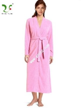 kimono collar 100% cotton terry bathrobe customer logo