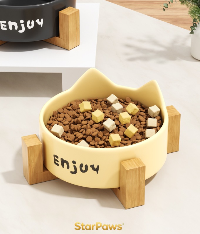 Ceramic Elevated Anti-Slip Pet Bowl