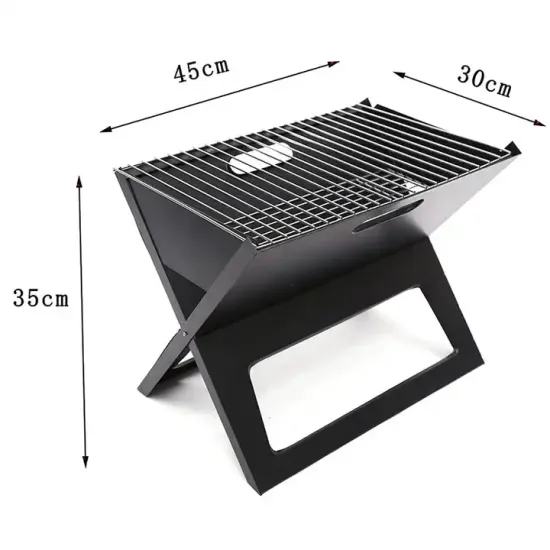 Lightweight Portable Stainless Steel Collapsible Charcoal BBQ Grill for 2024 Outdoor Camping