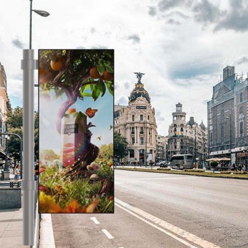Street Mounted LED Display Screen for Outdoor Lighting Posts
