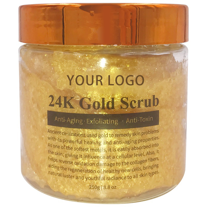 Scrub del cuerpo exfoliante de colágeno de oro de 24k