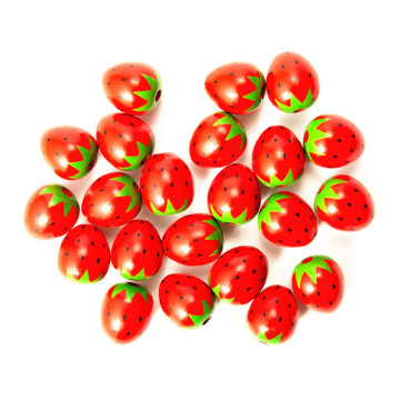 Wholesale Wood Strawberry Beads for Jewelry Making: Red Wooden Craft Beads Inspired by Fruit and Berries