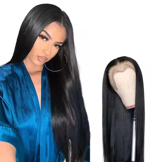 HD Transparent Lace Closure Wig For Black Women Pre Plucked Kinky Straight Brazilian Mink Virgin Human Hair Lace Frontal Wig