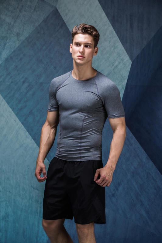Short Sleeve Athletic Compression Tops Dry Workout Shirt