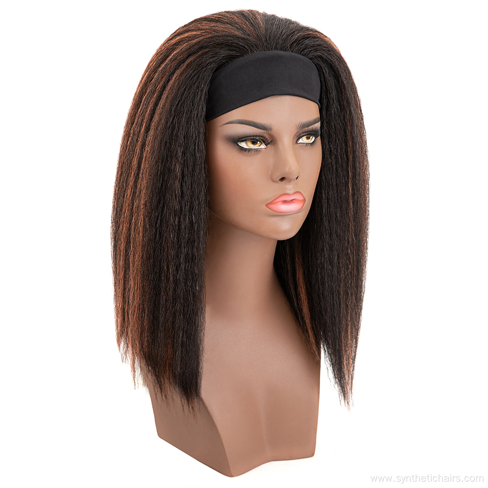 Kinky Curly Synthetic Non-Lace Wigs With Headbands Attached