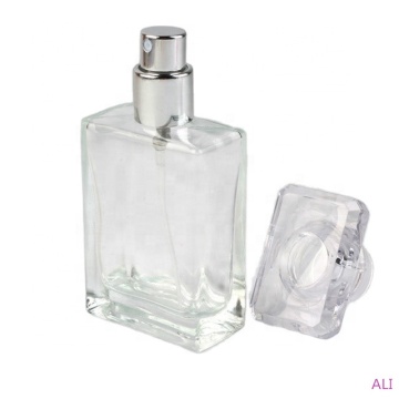Empty Square Clear Glass Perfume Bottles: 30ml & 50ml