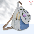 Mochila étnica de suave algodón y lino de Jacaranda