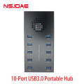 10-port-tragbarer USB3.0 Hub