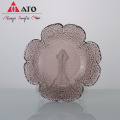 ATO Custom petal shaped Pink glass charger plates