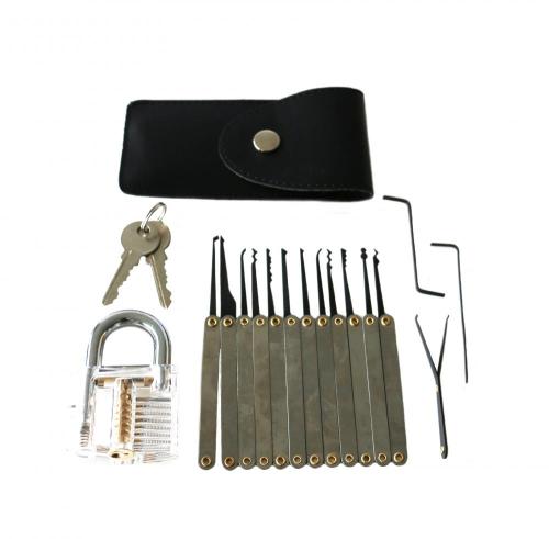 15pcs Practice Padlock Locksmith Lockpick Tools Set
