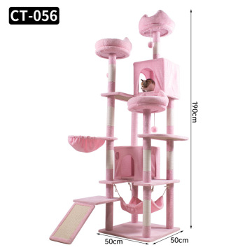 Scratching Tree Tower White Sisal Rope Pet Scratcher Wood Condo Supplier