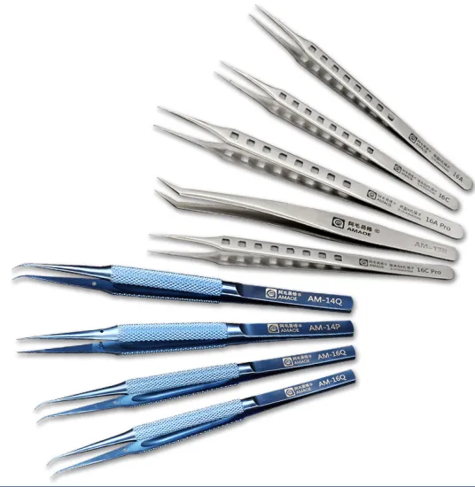 AM-13A Stainless Steel Eyelash Extension Tweezers for Phone Repair