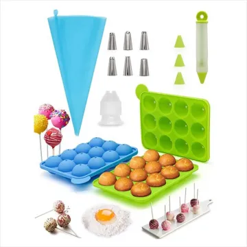 Cake Pop Mold Set: Silicone Molds for Baking with Recipe and Decorating Pen