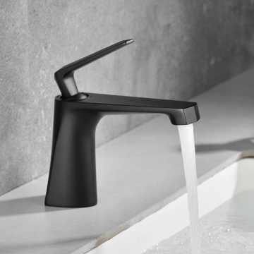 Wholesale Matte Black SUS 304 Brass Single Lever Washbasin Faucets
