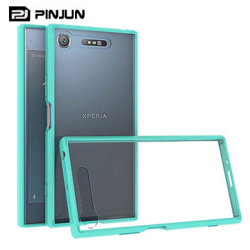 Kasing bingkai TPU akrilik jernih untuk Sony Xperia XZ1