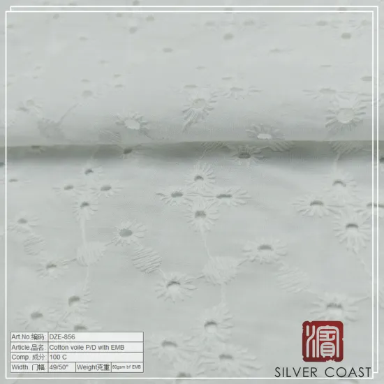 cotton voile P/D with embroidery