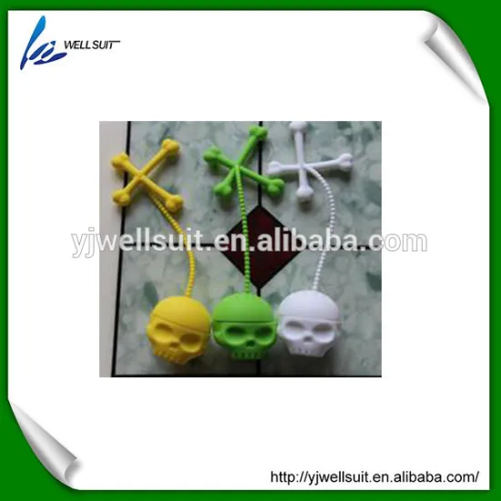 Food Grade Safe The Skull Shape Silicone rubber Tea Infuser Tea Strainer Ball infuser