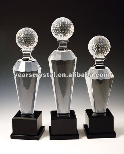 pure crystal golf with base for desk decorations(R-0744