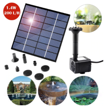 1.4W Solar Water Pump: Ideal for Outdoor Garden Fountains, Fish Tanks, and Ponds