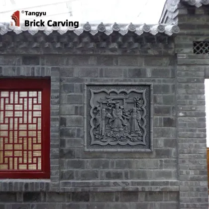 Brick carving fu lu shou statue