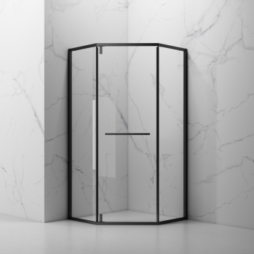 Pentagon Hinge Swing Tempered Glass Shower Enclosure