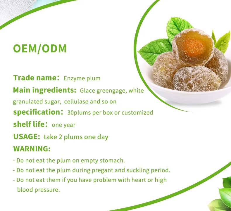 OEM/ODM Vegan Detox Enzyme Plum Detox Body Slim Weight Loss Detox Enzyme Plum Slimming Plum