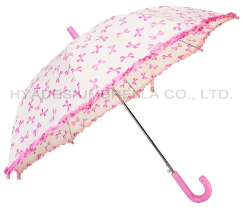 Girl Cute Frill Auto Open Kids Umbrella